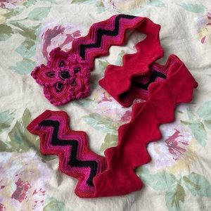 Vintage Giuliana Testino flower crochet pink belt
